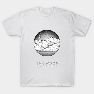 Snowdon Mountain Dotwork, Snowdonia Wales T-Shirt